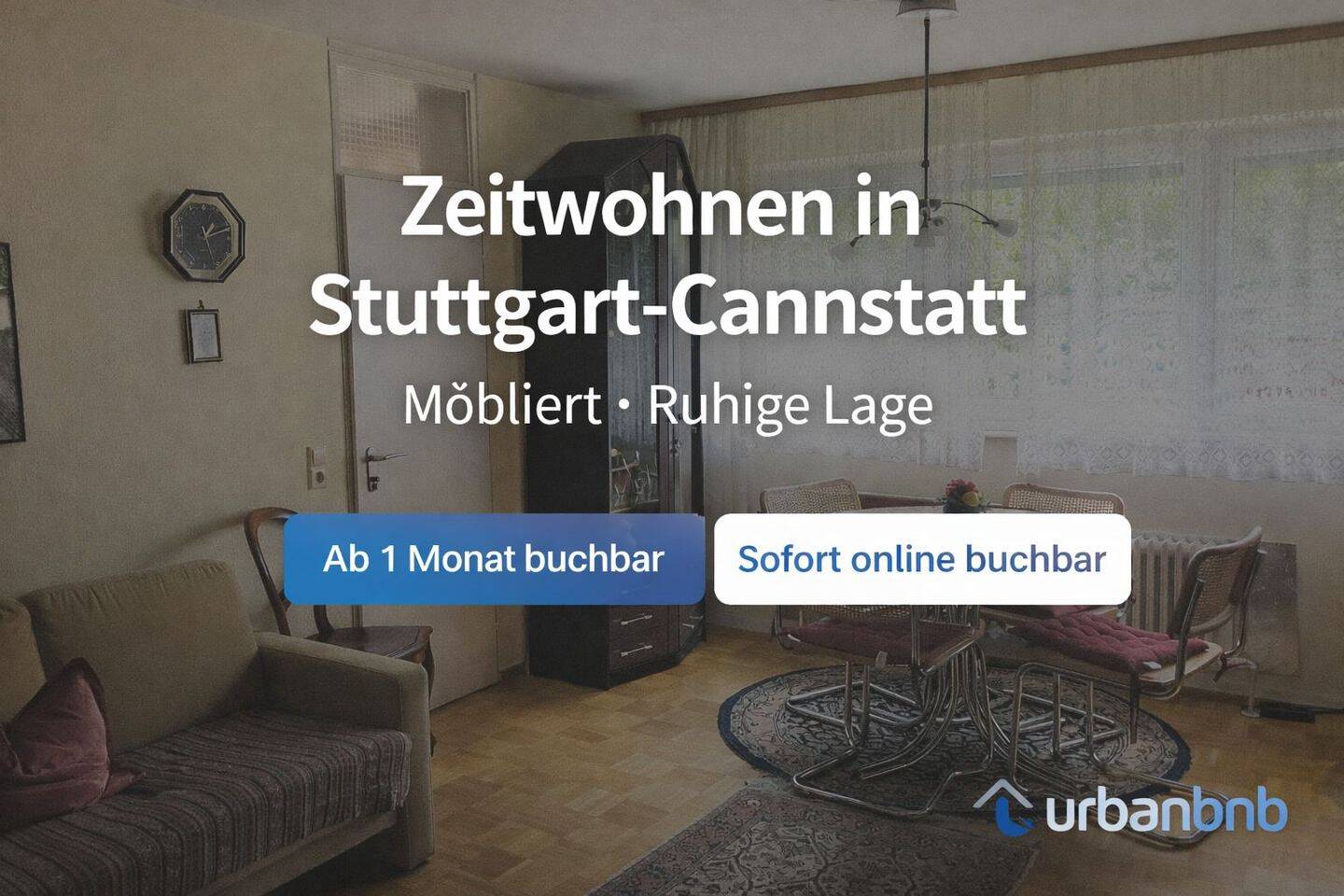 Möblierte 1-Zimmerwohnung Stuttgart Cannstatt - Zeitwohnen ab 1 Monat – Stuttgart – Bild 1 von 6