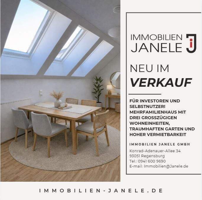 Für Investoren und Selbstnutzer! Mehrfamilienhaus mit drei großzügigen Wohneinheiten, traumhaften Garten und hoher Vermietbarkeit – Regenstauf – Bild 1 von 8