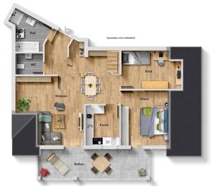 Interessante Fernsicht! Attraktive 3,5 Zimmer-Wohnung mit Balkon! – 70435 Stuttgart – Vorschaubild 3