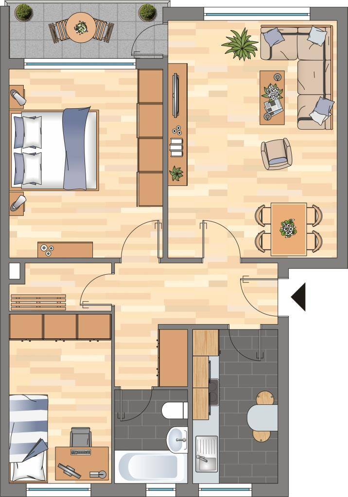 Demnächst frei! 3-Zimmer-Wohnung in Kiel Mettenhof