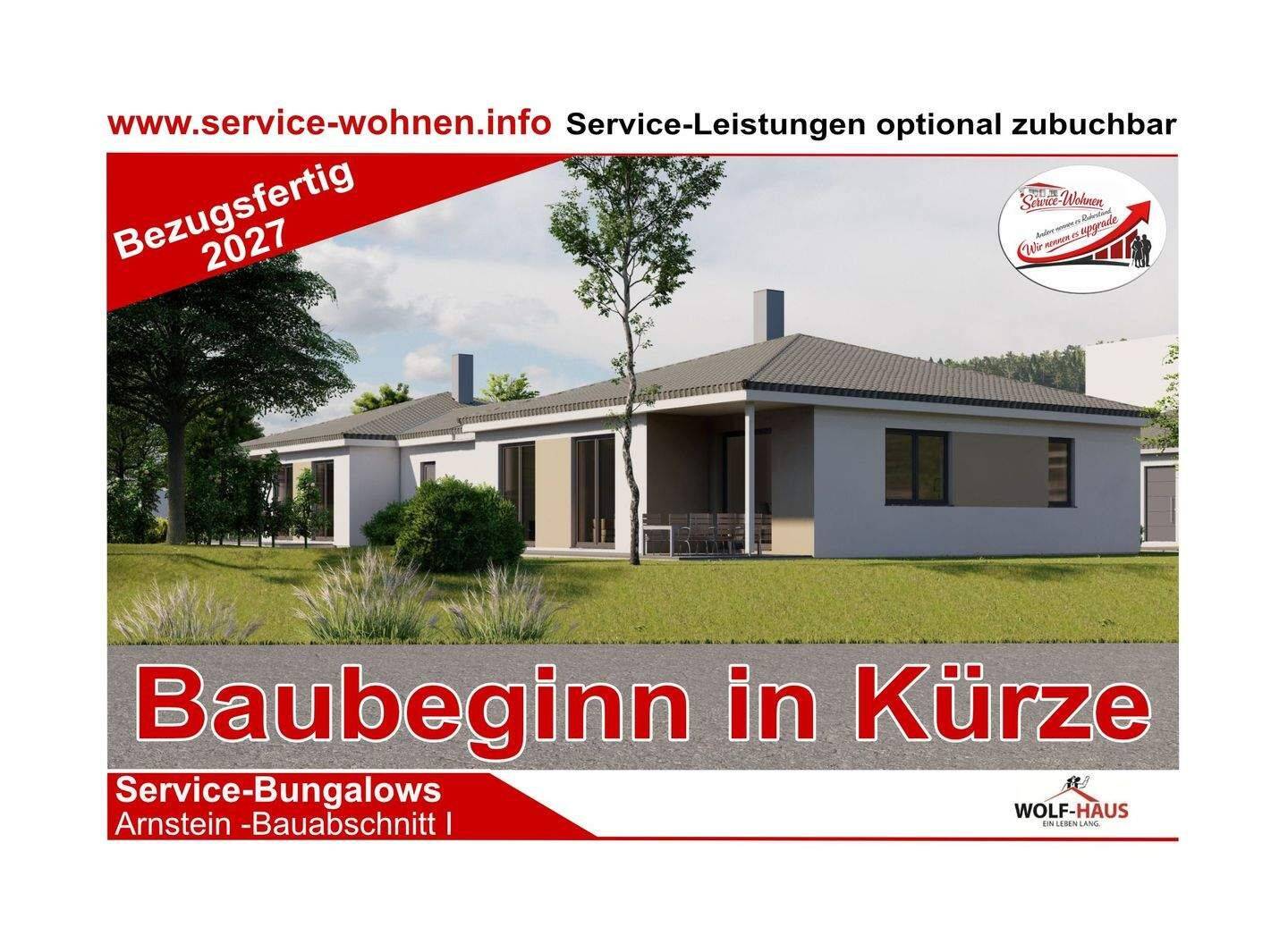 Bungalow 5 - ALL INCL. Arnstein incl. Grundstück, Außenanlage, Garage - Bauabschnitt 1 Fertigstellung 2027 - Seniorenbungalow barrierefrei – Arnstein – Bild 1 von 7