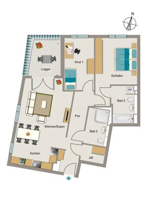 Bezugsfertige Wohnung - Einfach Möbel rein und Füße hoch! – 44795 Bochum – Vorschaubild 2