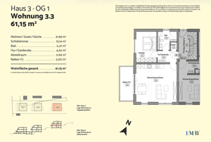 Exklusive 2 Zimmer, Neubau ETW in Würzburg , 61,15 qm, provisionsfrei – 97076 Würzburg – Vorschaubild 5