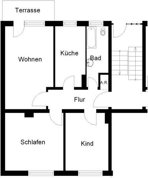 Tolle 3-Zimmer-Erdgeschoss-Wohnung mit Balkon zu vermieten! – Osnabrück – Vorschaubild 2