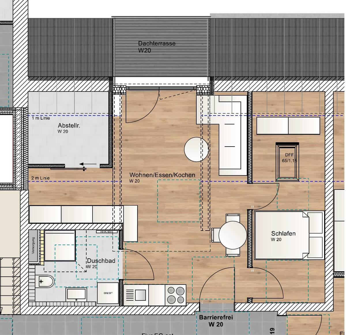 2 Zimmer DG Wohnung mit Norddachterrasse – 85748 Garching bei München – Bild 1 von 9