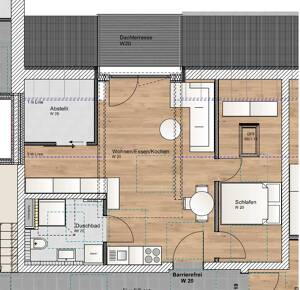 2 Zimmer DG Wohnung mit Norddachterrasse
