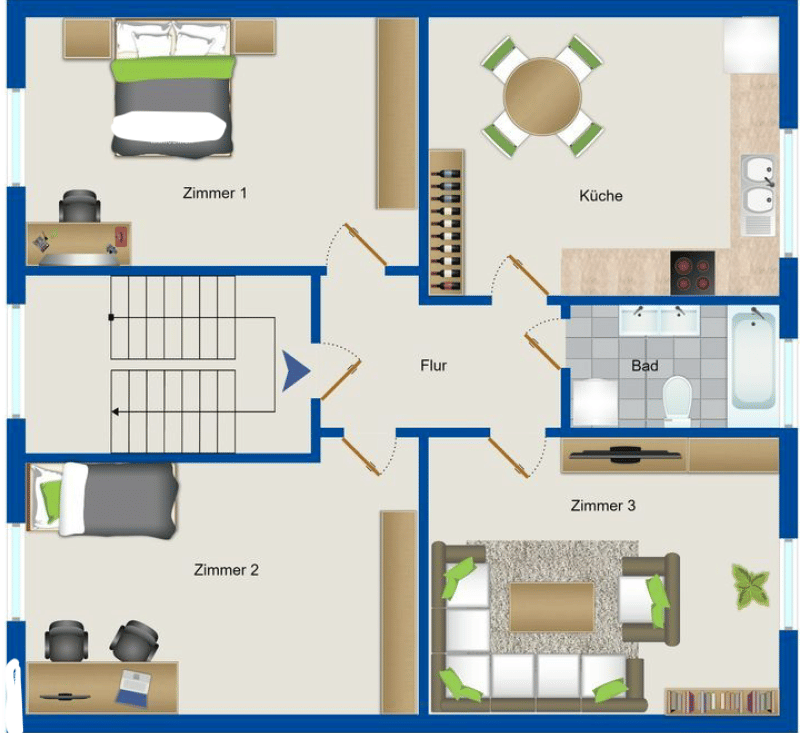 Frei ab 01.09.2026 / Gemütliche 3-Zimmer-Wohnung im Erdgeschoss (Hochparterre) / ohne Einbauküche / ohne Balkon – Trier – Vorschaubild 2