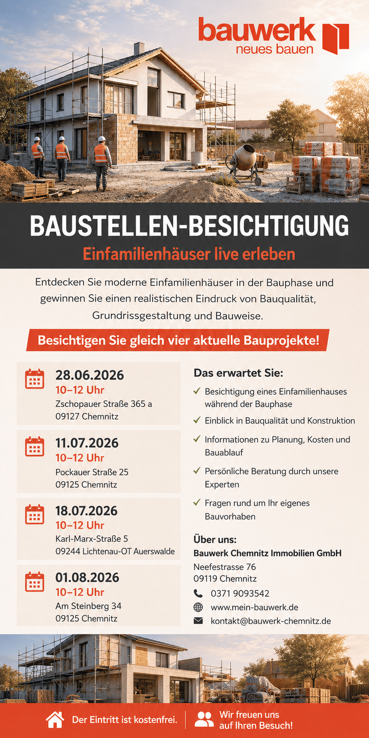 ACHTUNG! Baustellenbesichtigung in Altchemnitz am 11. Juli, 10:00 bis 12:00 Uhr