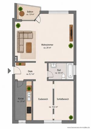 Renovierungsbedürftige 2-Zimmerwohnung in Langenhorn – 22415 Hamburg – Vorschaubild 8