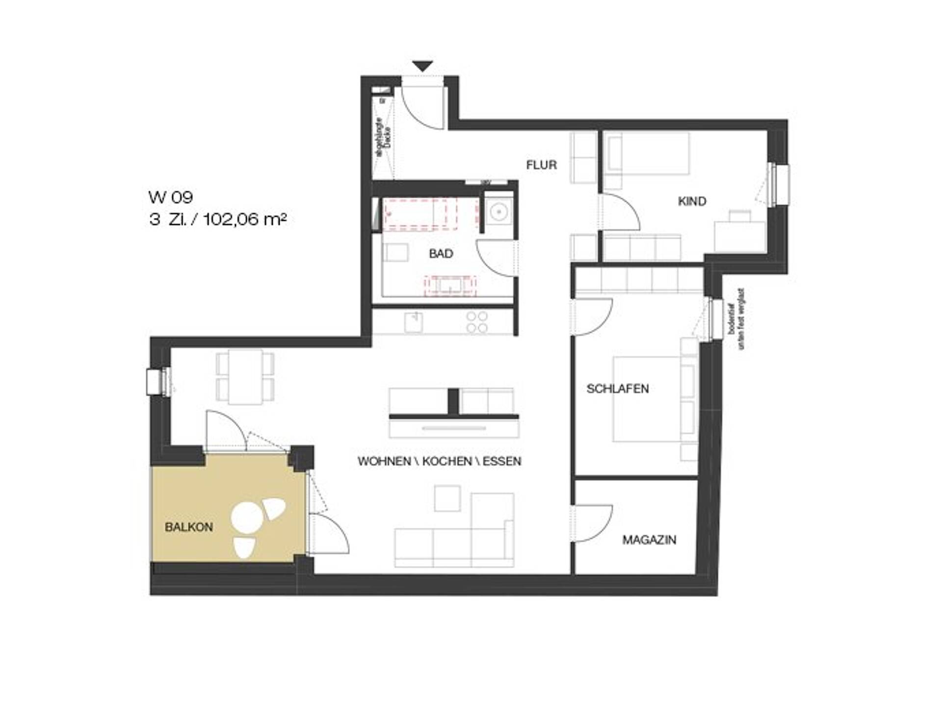 Etagenwohnung in 83022 Rosenheim mit 102,06 m² kaufen