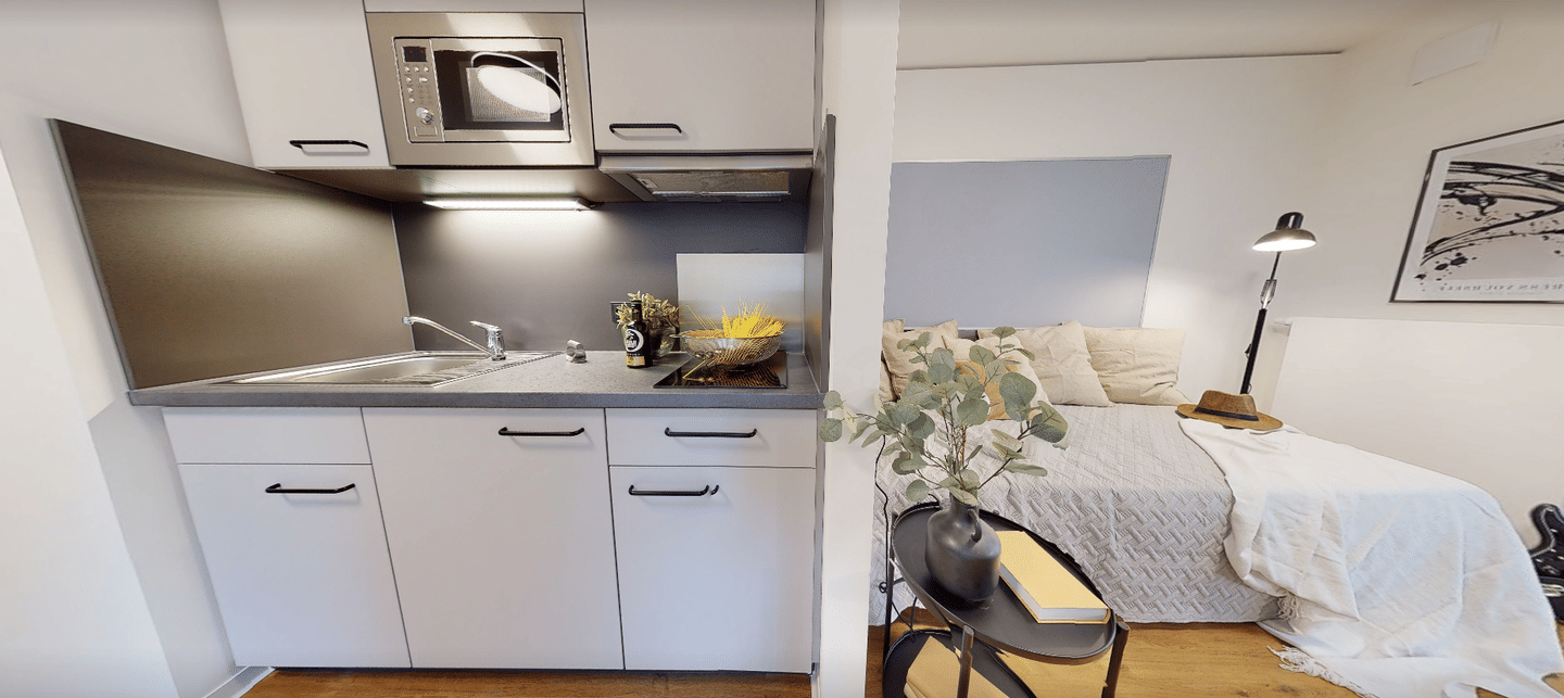 1-Zimmer Studio Apartment | Near Uni | Balcony & Gym – Saarbrücken – Vorschaubild 4