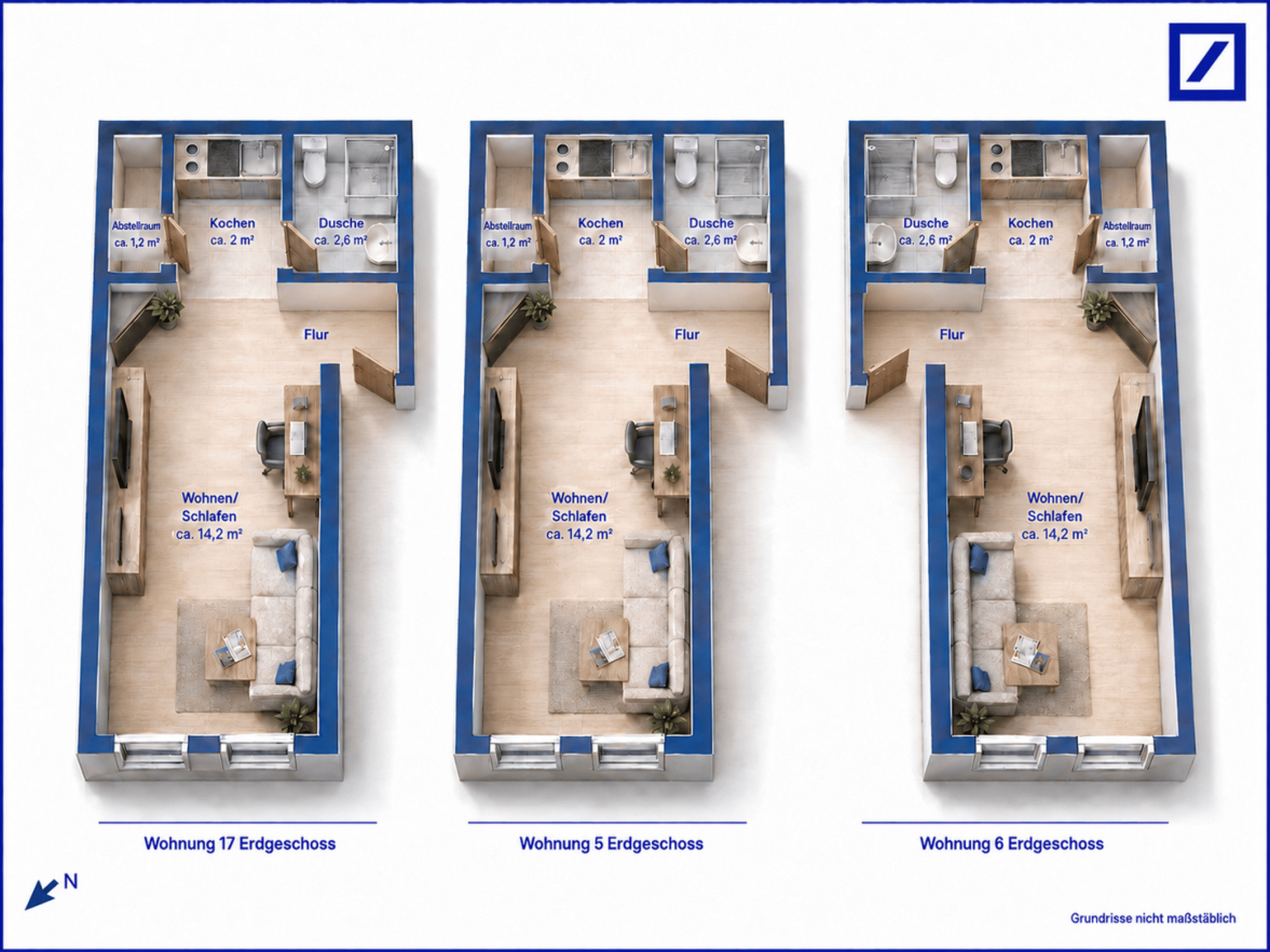 Etagenwohnung in 24937 Flensburg mit 60 m² kaufen