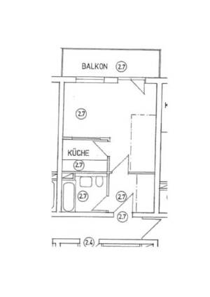 Zentrumsnahe 1-Raum-Wohnung im 2. OG mit Einbauküche und Balkon – 8056 Zwickau – Vorschaubild 2