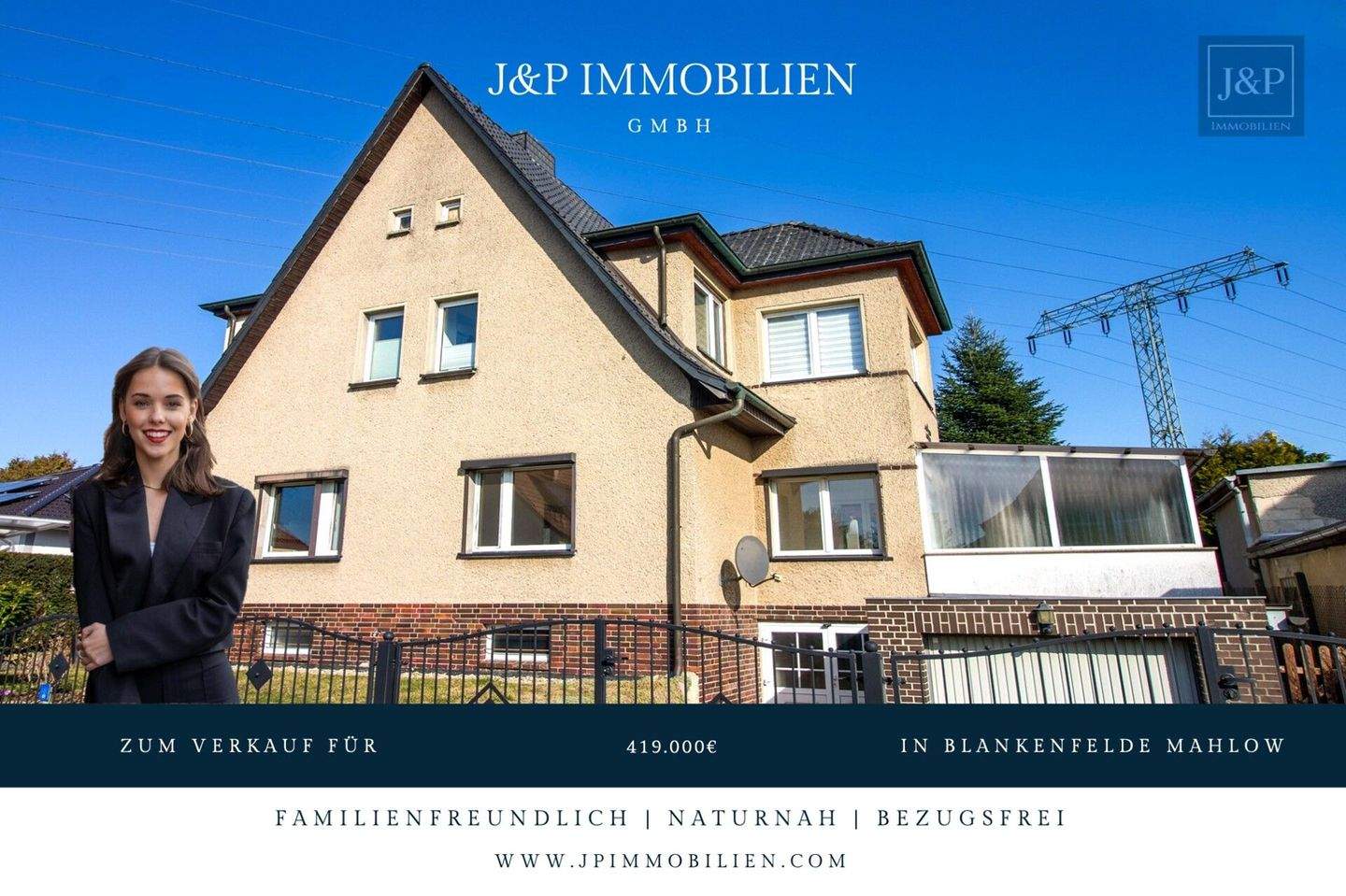 Zweifamilienhaus mit Garten, Keller & Garage - 1 Einheit vermietet (OG), 1 Einheit frei – Blankenfelde-Mahlow – Bild 1 von 9