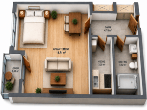 1 Zimmer Apartment in München | Gute Anbindung und attraktives Entwicklungspotenzial – 81673 München – Vorschaubild 2