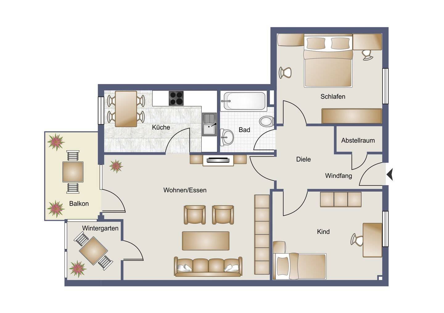 Direkt am Salzmarkt! 3-Zimmer Wohnung in zentraler Wohnlage von Osnabrück – Osnabrück – Vorschaubild 2