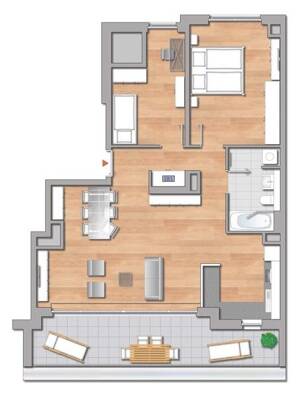Luxuriöses Penthouse mit Panorama-Dachterrasse, lichtdurchflutet & mit exklusiver Markenküche – 44263 Dortmund – Vorschaubild 3