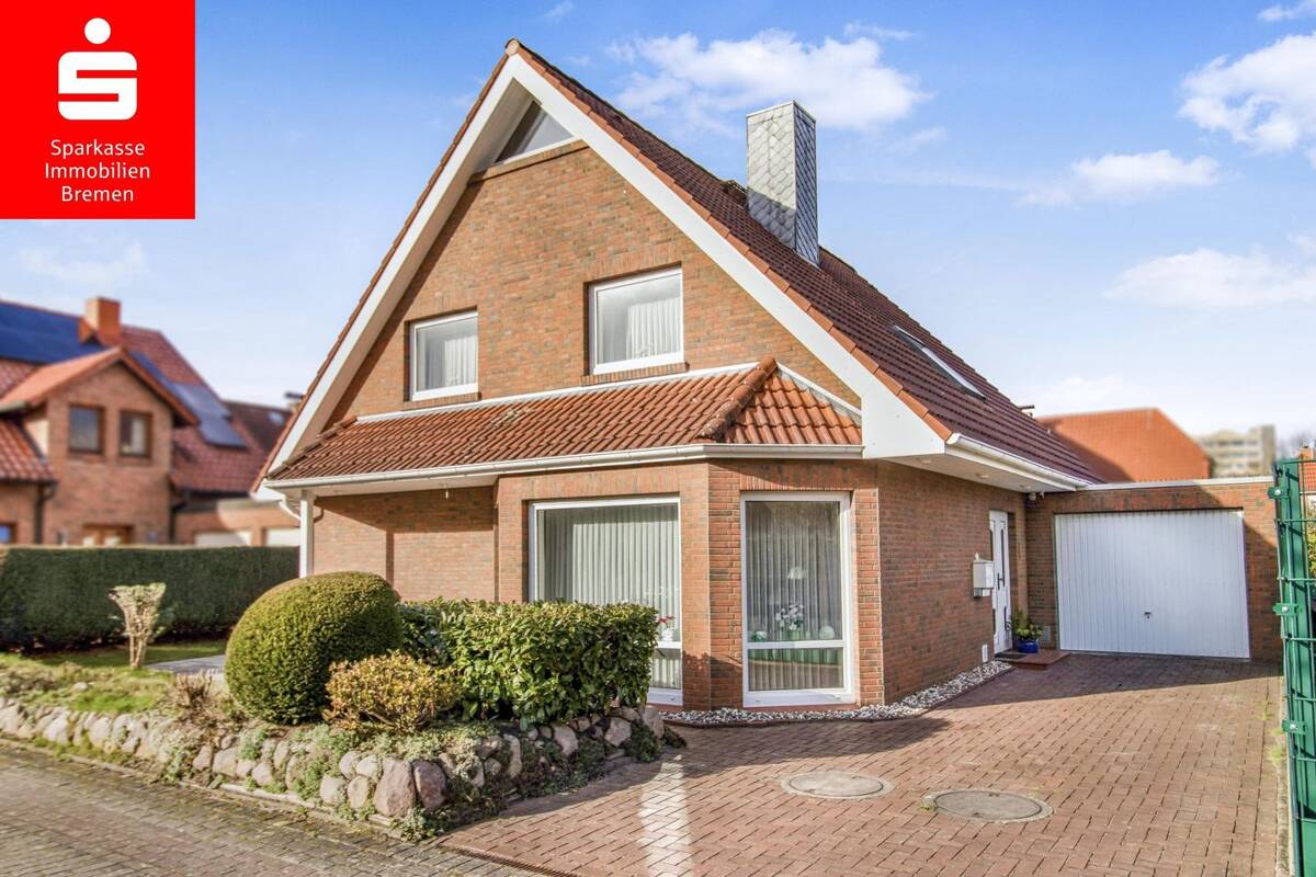 Bremen-Kattenesch: Freistehendes Einfamilienhaus mit 5 Zimmern mit Garten und Garage – 28277 Bremen – Bild 1 von 9