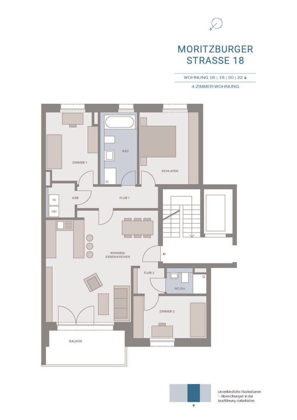 Ruhig ankommen: Helle 4-Zimmer-Wohnung - ideal für Familien – Dresden – Vorschaubild 2