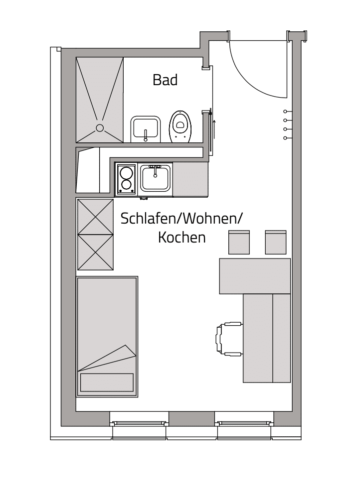 Studenten-Apartment als Kapitalanlage oder zum selber nutzen! – Würzburg – Vorschaubild 2
