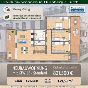 EXKLUSIVES WOHNEN MIT AUSBLICK / 4-ZIMMER / 2 BALKONE / NEUBAU / ERSTBEZUG
