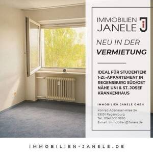 Schönes 1-Zi.-Appartement in Regensburg Süd/Ost nähe Uni / St. Josef Krankenhaus