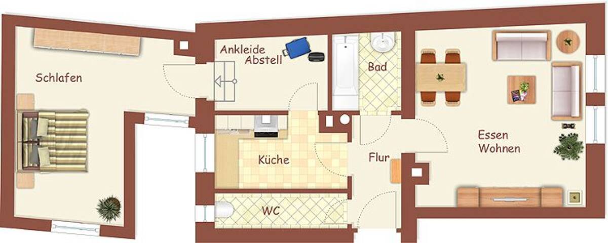 Nette 2-Zi.-EG-Whg., Laminat, EBK, neues Bad/Wanne, WC extra, Johannis Nähe Klinikum – 90419 Nürnberg – Bild 1 von 9