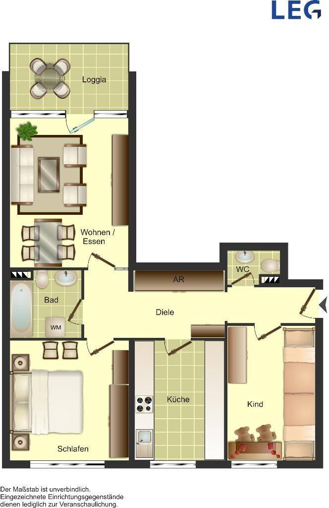 Demnächst frei! 3-Zimmer-Wohnung in Düsseldorf Hassels – Düsseldorf – Vorschaubild 2