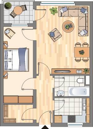 Demnächst frei! 2-Zimmer-Wohnung in Dortmund Scharnhorst – 44328 Dortmund – Vorschaubild 2