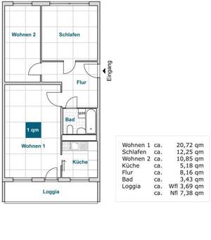 Ansprechende 3-Zimmer-Wohnung (WBS) – 1279 Dresden – Vorschaubild 2
