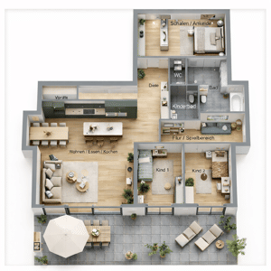 Die Alternative zum Einfamilienhaus: komplettes Erdgeschoss mit Garten in 3-FH (Neubau) – 70619 Stuttgart – Vorschaubild 9