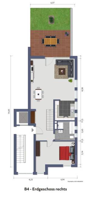 132qm Maisonette-Wohnung mit Gartenanteil in Toplage