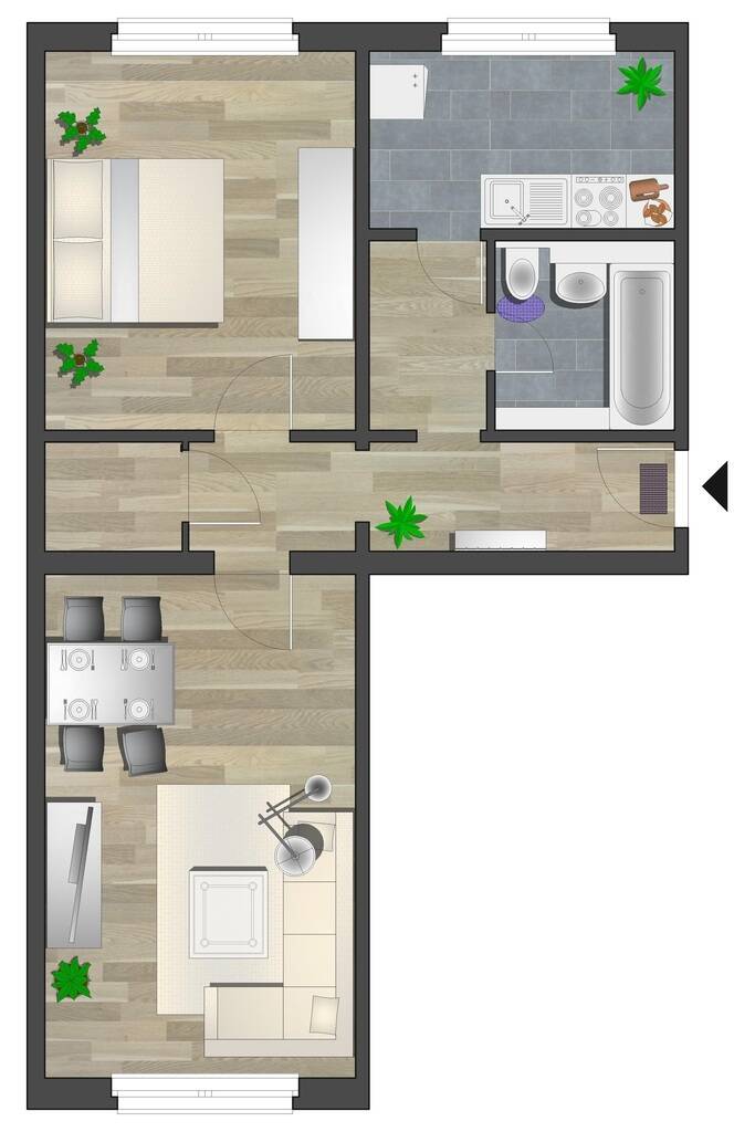 Modernisierte 2-Raum-Wohnung nahe Theaterplatz – Chemnitz – Vorschaubild 6