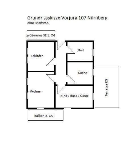 Helle renovierte EG Wohnung mit Terrasse und Gartenmitbenutzung – Nürnberg – Vorschaubild 7