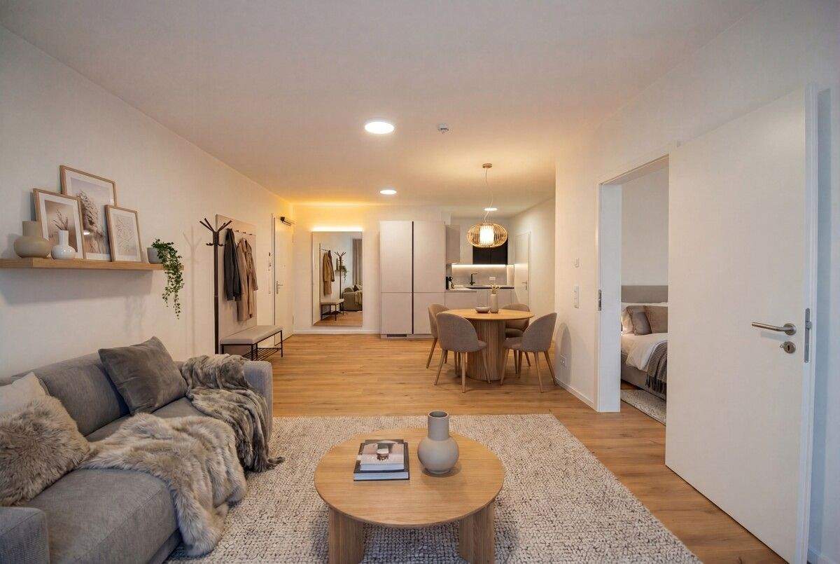 Kleines Hof-Idyll: Attraktive Balkon-Wohnung mit EBK in ruhiger Lage