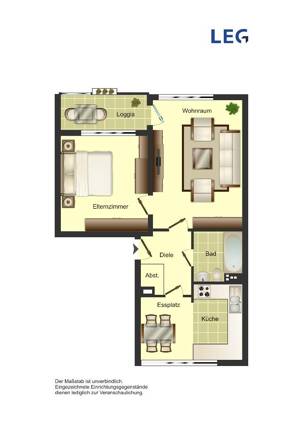 Moderne 2-Zimmer-Balkonwohnung in ruhiger Siedlung in Duisburg Röttgersbach – 47167 Duisburg – Vorschaubild 2