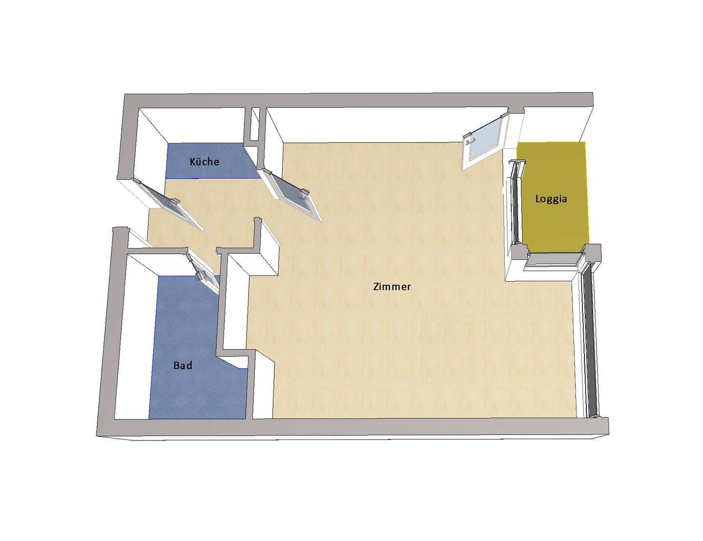 IMMOBERLIN.DE - Top-Lage! Helle 1-Zimmer-Wohnung mit Loggia in Zehlendorf – Berlin – Vorschaubild 6