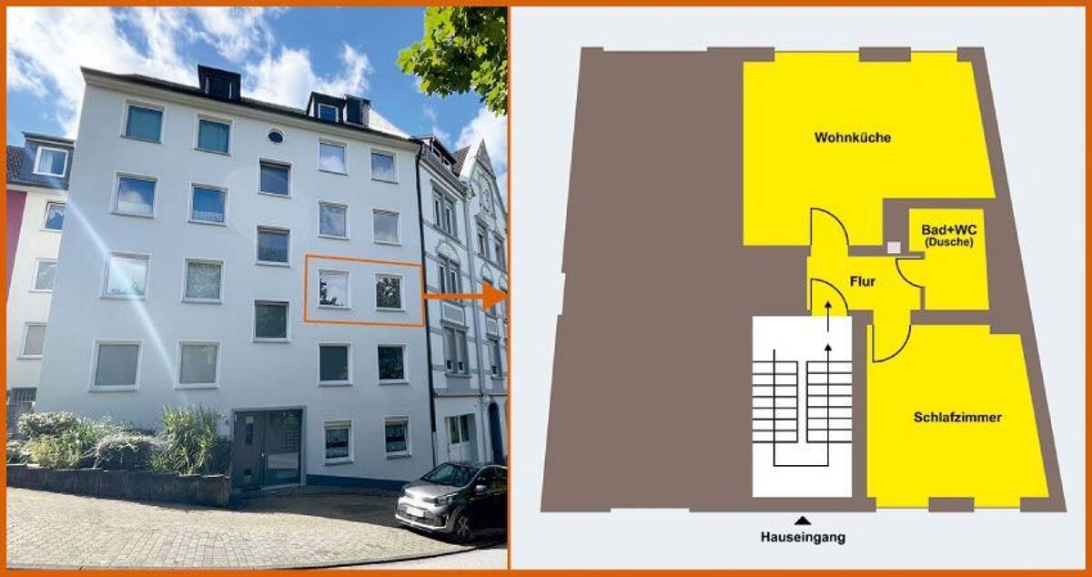 2-Zimmer-Wohnung mit Einbauküche in Hagen-Eilpe – 58091 Hagen – Bild 1 von 9