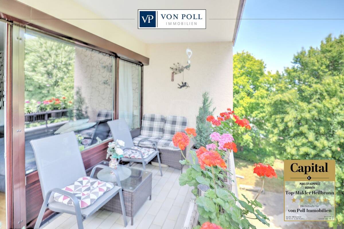 Licht, Freiraum und zwei Balkone - eine Wohnung zum Wohlfühlen in Heilbronn-Böckingen – 74080 Heilbronn – Bild 1 von 9
