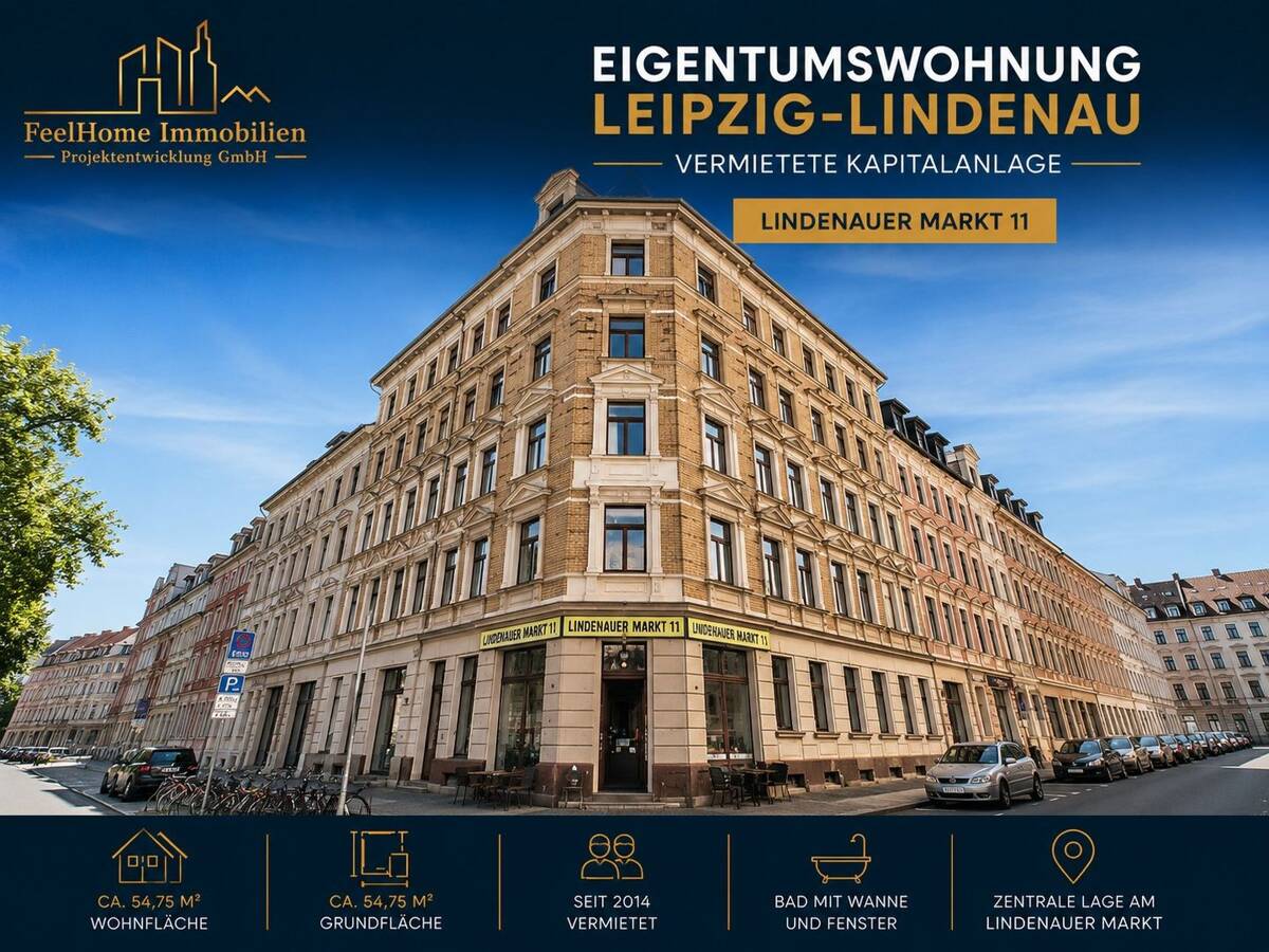 Vermietete 2-Zimmer-Eigentumswohnung am Lindenauer Markt!!! – 4177 Leipzig – Bild 1 von 8