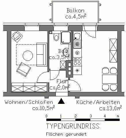 Klein aber fein - 1,5-Zimmer-Wohnung mit Tageslichtbad und Balkon – Hannover – Vorschaubild 3
