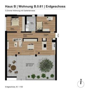 Hochwertige 3-Zimmer-Wohnung mit Südterrasse – 87437 Kempten (Allgäu) – Vorschaubild 2