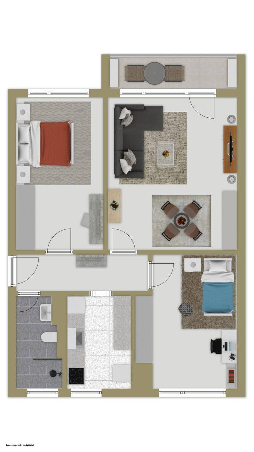 Zentrales Juwel: 3 Zimmer, Südbalkon & Top-Anbindung in Mönchengladbach – Mönchengladbach – Vorschaubild 9