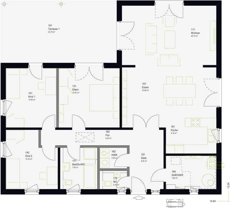 Alles auf einer Ebene bei dem massa-Haus Bungalow ComfortStyle 16.01W! – Birkenfeld – Vorschaubild 8