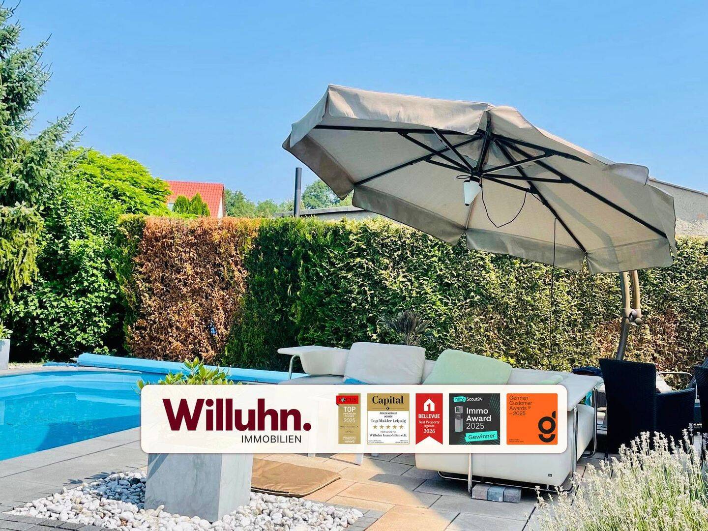 Einfamilienhaus mit Pool | West-Terrasse | Fußbodenheizung | Nebengebäude – Krostitz – Bild 1 von 9