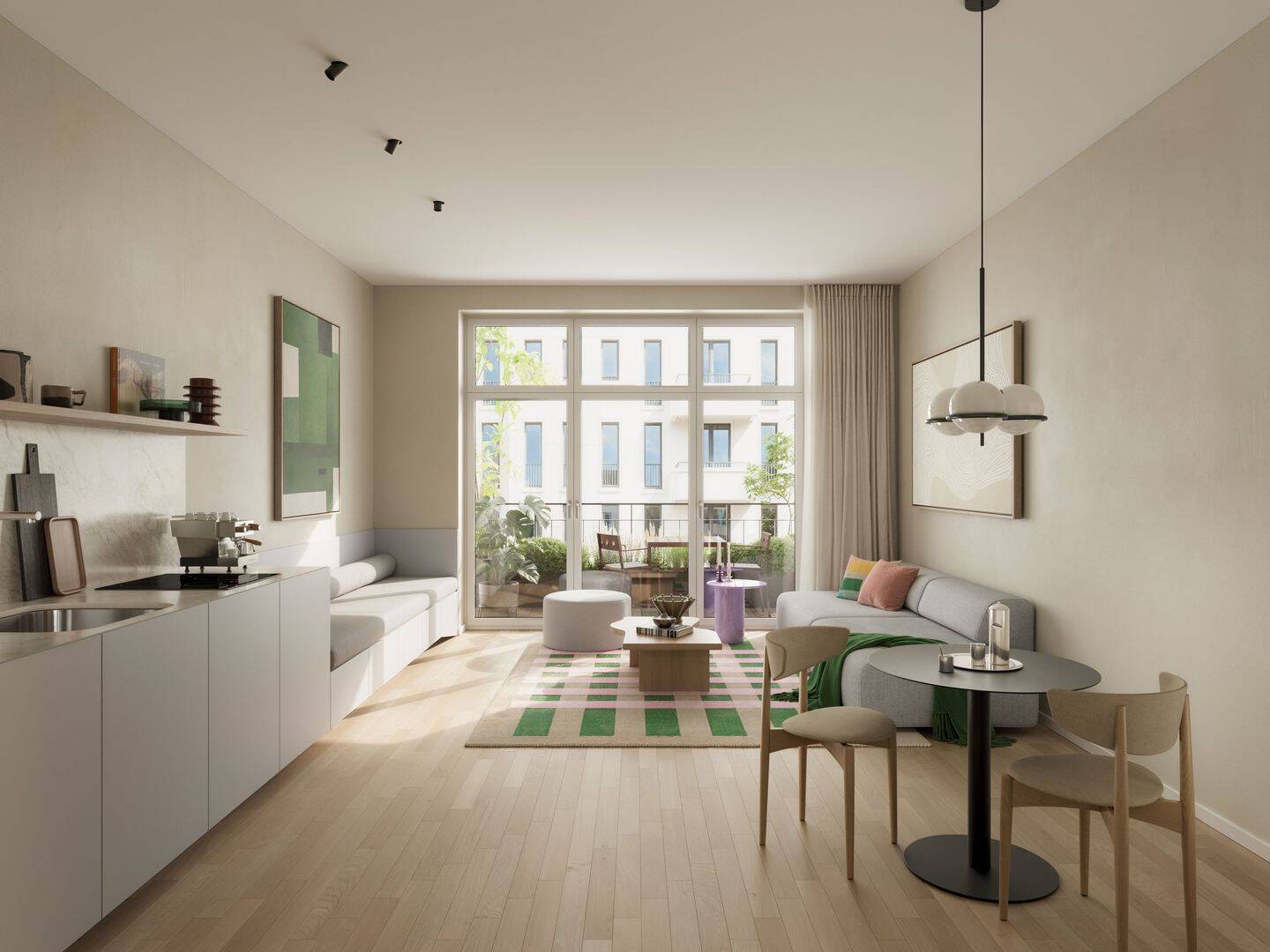 Stilvoll sanierte 2-Zimmer-Altbauwohnung mit Balkon im Güntzelkiez – Berlin – Vorschaubild 3