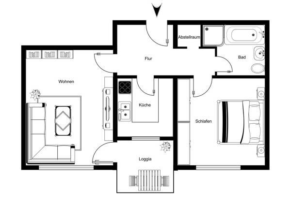 Erdgeschosswohnung in 78532 Tuttlingen mit 56 m² kaufen