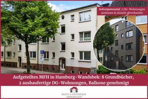 MFH in Hamburg-Wandsbek, bereits aufgeteilt in 8 Einheiten, mit genehmigtem Dachausbau und Balkonen – 22047 Hamburg – Vorschaubild 1