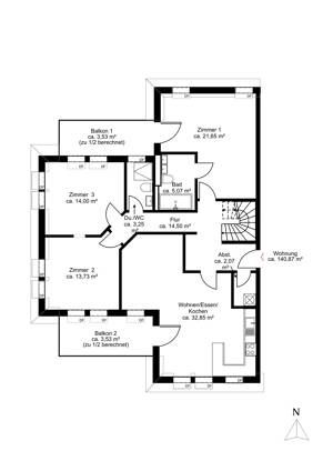 Ein Zuhause über den Dächern Großhaderns - Exklusives Penthouse im Blumenviertel – 81377 München – Vorschaubild 9