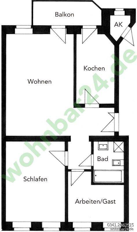 [] gohlis mitte [] kapitalanlage [] vermietete 2,5-raum im hp [] balkon [] parkett [] am park [] – Leipzig – Vorschaubild 2